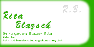 rita blazsek business card